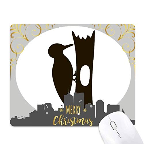 Tapis de souris woodpecker noire en caoutchouc pour stopper les glissements
