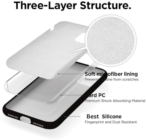 Image of Premium Liquid Silicone Case for iPhone 11 - Slim Full Body Protective Back Cover with Soft Microfiber Lining, Anti-Slip Grip Scratch Resistant Phone Case(Black)