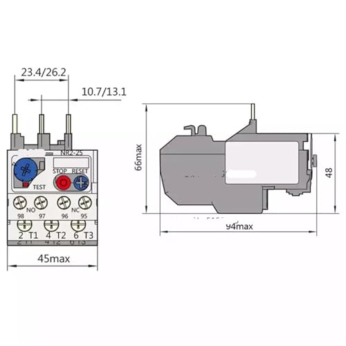 Relais de protection thermique NR2-25 boîtier surcharge triphasé 5.5-8A