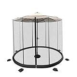 Pure Garden 50-LG1206 Bug Screen for 9' Table Umbrellas & Furniture Patio Umbrella Mosquito Net, Black