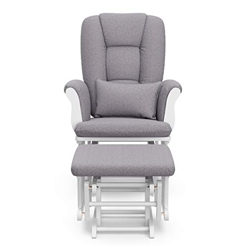 Storkcraft-Tuscany-Custom-Glider-and-Ottoman-with-Free-Lumbar-Pillow-WhiteSlate-Gray-Swirl-Cleanable-Upholstered-Comfort-Rocking-Nursery-Chair-with-Ottoman Storkcraft Tuscany Custom Glider and Ottoman with Free Lumbar Pillow WhiteSlate Gray Swirl Cleanable Upholstered Comfort Rocking Nursery Chair with Ottoman