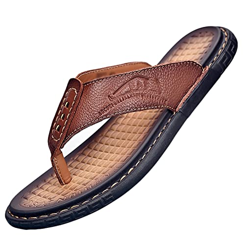 Tongs en cuir pour hommes et sandales de plage d'été en caoutchouc