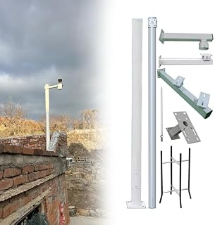 Security Camera Pole Tall Surveillance Brackets Detachable Metal Wide View Monitoring Outdoor Floor Mount Weatherproof Rack,Solar-Powered Outdoor Security Camera Mount - Sturdy Galvanized St
