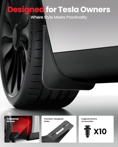 Image of REEVAA Tesla Model Y 2019-2024 Mud Flaps Accessories, Set of 4