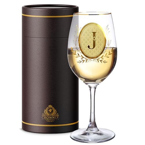 CROWNLY CRYSTAL® Cadeau Verre A Vin Personnalisé Anniversaire Noël Tasse Personnalisée Remerciement Mamie (J)