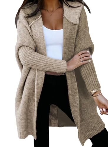 Image of Astylish Women 2026 Fall Clothes Outfits Hooded Knit Cardigan Sweaters
