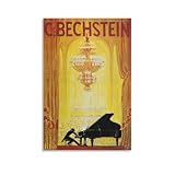 カールベヒシュタインピアノフォルテピアノドイツポスター オフィス ベッドルーム ダイニングルーム装飾 キャンバス ウォールアート ポスター 印刷 アートパネル16x24inch(40x60cm)