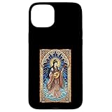 ステンドグラス 弁財天 日本 女神 仏教 スマホケース iPhone 15 Plus 用