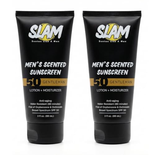 SLAM GentleMan Men's Sunscreen Lotion SPF 50 & Moisturizer – Face & Body Sunblock, Anti-Aging,...
