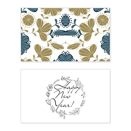 Tarjeta de año nuevo con diseño floral elegante y mensaje de bendición conmemorativo