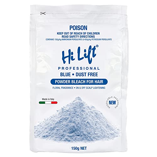 Hi Lift Powder Bleach Pouch for Hair, HL150PB, Blue, 150 gram