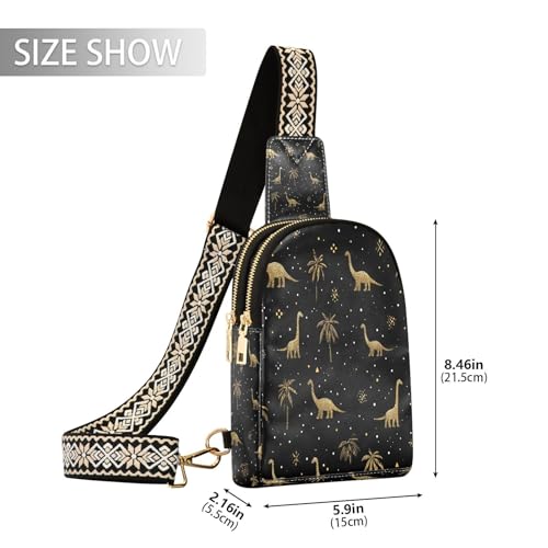Trendy Snowfall Brontosaurus Palm cadeau original couleur or noir