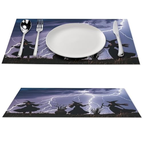 Sets de table en PVC vinyle tissé durable de salle à manger lavable