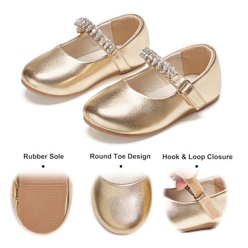 Image of Felix & Flora Toddler Flower Girl Dress Shoes - Baby Girl Ballet Mary Jane Flats for Party School Wedding