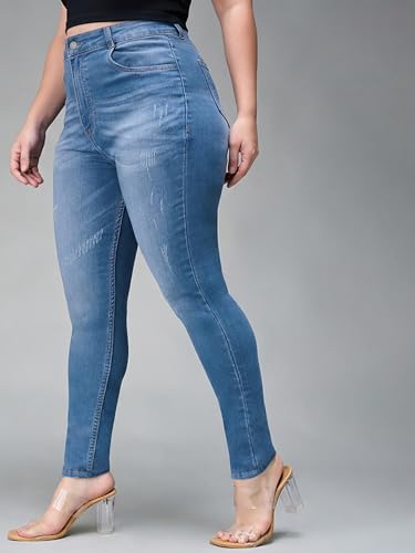 Image of Miss Chase A+ Women's Bootcut High Rise Regular Length Stretchable Denim Jeans