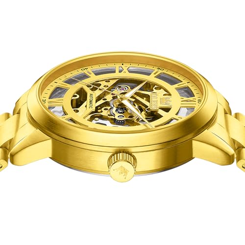 Image of OLEVS Automatic Watches for Men 43MM Skeleton Large Dial 3Hand Self Winding Watch Stainless Steel Dress Luxury Mechanical Waterproof Luminous Wirst Watch Gift