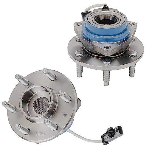 Image of Detroit Axle - AWD Front Wheel Bearing Hubs for 2004-2009 Cadillac SRX 6-Lug, Replacement 2005 2006 2007 2008 SRX Wheel Bearing and Hubs Assembly Set, Pair Hubs