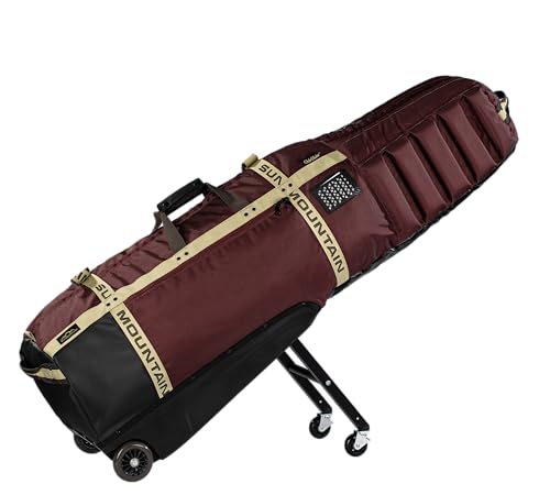 Sun Mountain ClubGlider Meridian Golf Travel Bag, 4-Wheel Rolling Retractable-Leg System, Cardinal