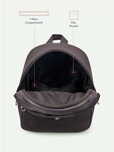Image of ZOUK Dalila Mini Daypack | Stylish Small Backpack for Women | Compact | Bag for Girls | Daily College Use | Travel Day Pack | Vegan Leather | Handcrafted | Water-Resistant