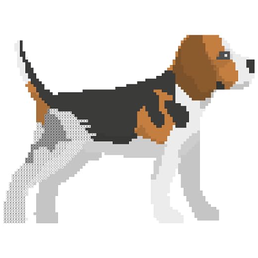 Dogs Pixel Art - Paint by Number, Sandbox Coloring Pages