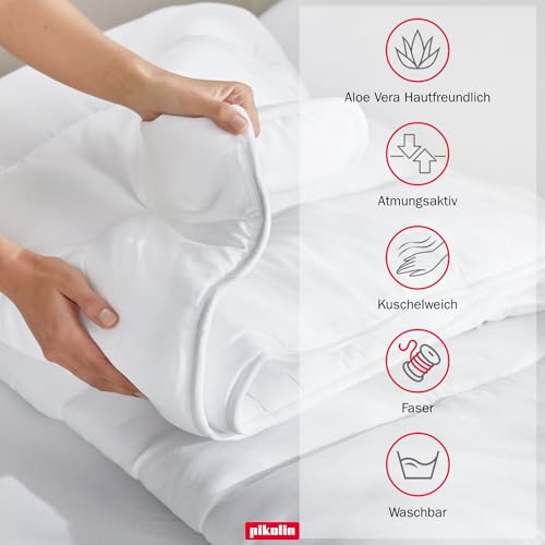 PIKOLIN Bettdecke 220 x 220 cm. Winter-Steppdecke mit 300g Aloe Vera Faserfüllung, Hautfreundlich und Atmungsaktiv, Für Sensible Haut… – Ansicht 2
