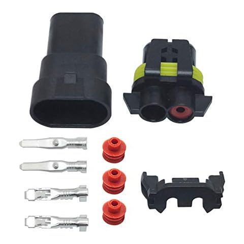 FEELDO Car Motorcycle HB4/9006 Bulb Waterproof Quick Adapter Connector Terminals DIY Plug Male/Female Kit Cover