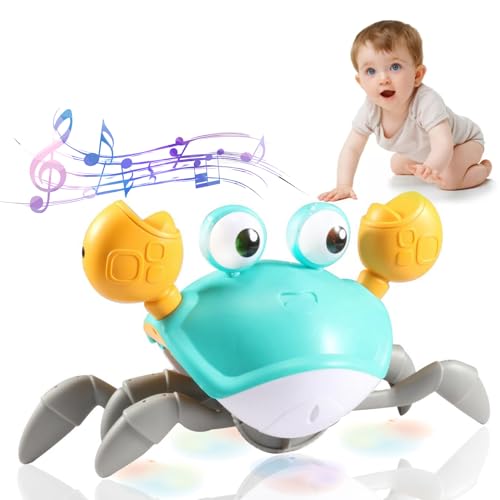 Image of PETWORTHY Crawling Crab Baby Toy - Infant Tummy Time Toys for 3-6 6-12 Learning Crawl 9-12 12-18 Toddler Babies Boy Crabby Toys 3 4 5 6 7 8 9 10 11 12 Walking 36 Months Music Dancing Birthday Gift