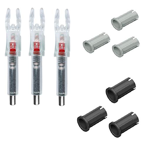 Jaopary Automatically LED Lighted Nock Fits G, X, and S Series Arrows with 4.2mm/165 Inside Diameter with Conversion Ring Red