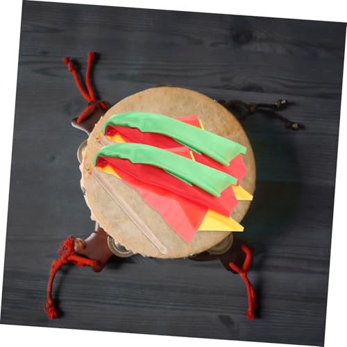 Baquetas rítmicas BESTonZON para danza con pañuelos coloridos, de madera maciza, para adultos, niños y niñas, rojas, amarillas y verdes, para gimnasia y danza miniatura 5