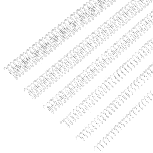 Leinuosen 120 Pack Plastic Spiral Binding Coils Kit Spirals Multi Size Coils for Binding Binder Combs Spines(1/4 5/16 3/8 1/2 5/8 3/4 Inch,Transparent)