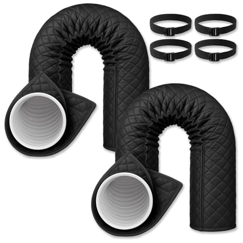 Image of Outus 2 Pcs Air Conditioner Hose Cover Wrap - Ac Hose Duct Vent Insulation Sleeve Insulated Cover for Portable Ac for 5 inch & 5. 9 inch Diameter 60 inch Long Exhaust Hoses Tube (Black)