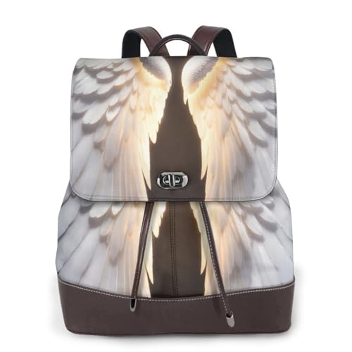 Sac à dos en cuir ailes d'ange : l'élégance noire d'un petit sac polyvalent pour femme