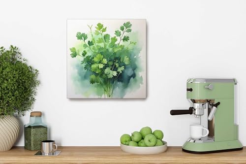 Impression sur toile coriandre style minimaliste format carré 60x60cm