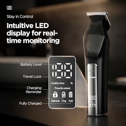 Yineel HC600 Beard Trimmer for Men All in One Cordless Grooming Kit Waterproof Electric Ra - image 3