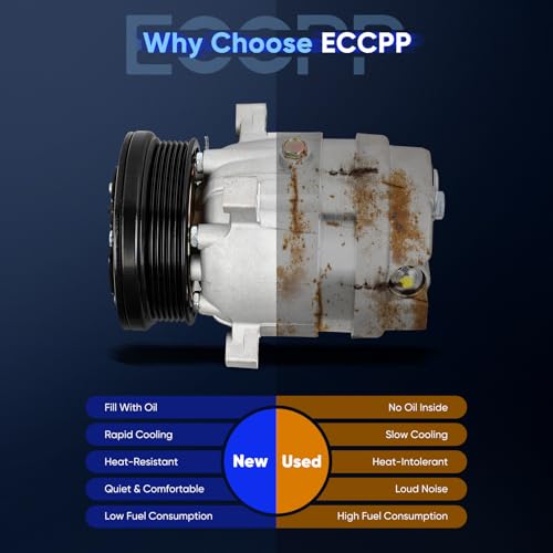 Image of ECCPP AC Compressor with Clutch for Chevrolet Astro S10 2.5L 4.3L 1986-1992 | Fit for GMC Safari for GMC Sonoma 2.5L 1987-1990 Fast Cooling AC Compressor
