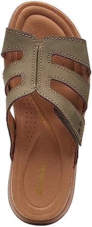 Clarks Women's Yacht Coral Slide Sandal, Olive Nubuck, Size 6.5 | Image 6
