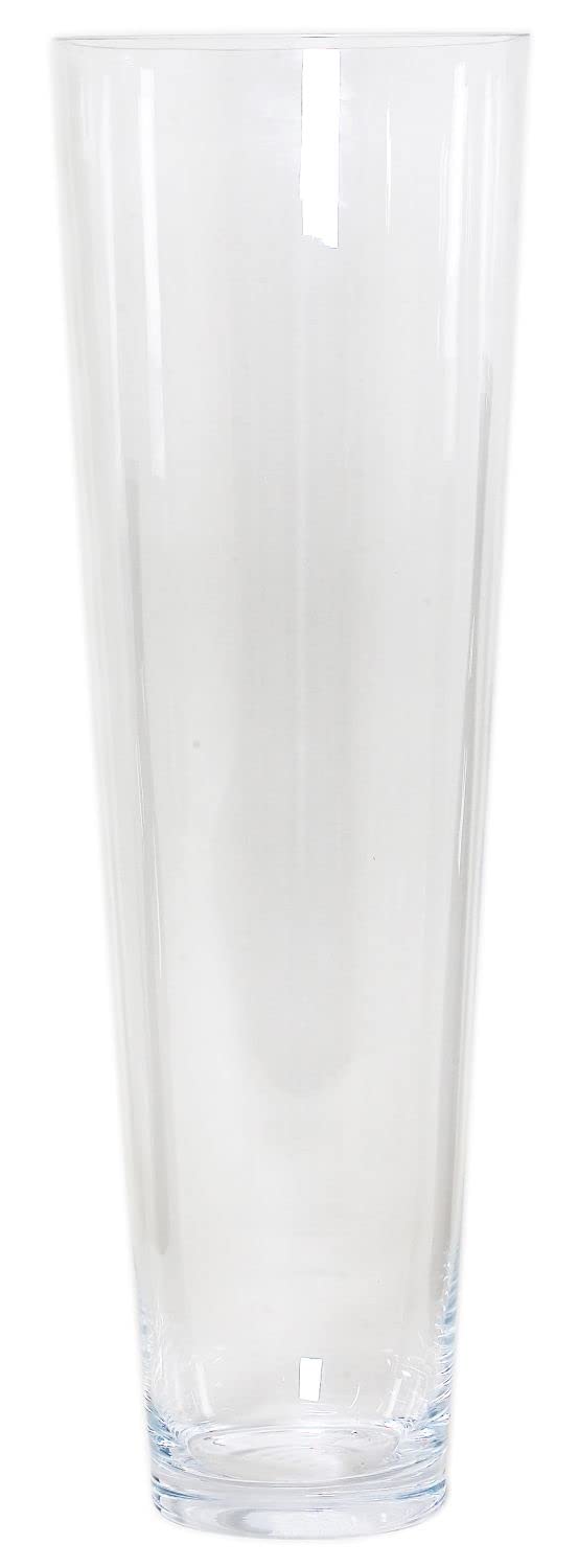 INNA-Glas Jarrón de Suelo Kaia, Transparente, 70cm, Ø 17cm | Embudo - Redondo - Florero de Cristal - Vasija para el Suelo