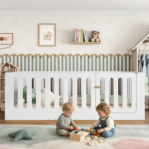 Image of Bellemave Twin Montessori Floor Bed Frame,White