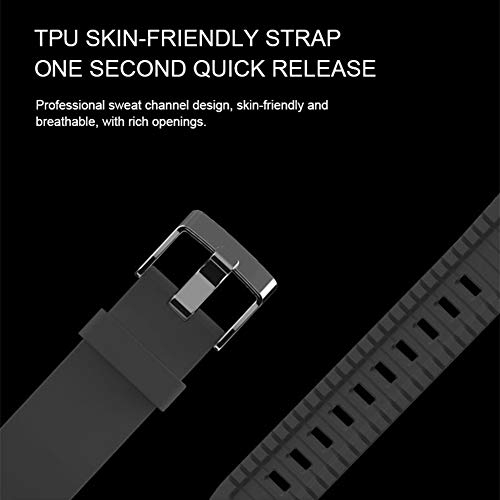 Disc smart sporthorloge, multifunctionele extra sportstappenteller, stijlvol en functioneel horloge voor volwassenen.,Black - Afbeelding 6