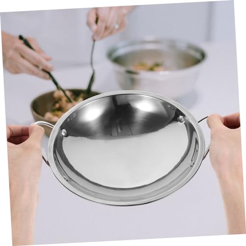 Wok de acero inoxidable con mangos dobles y fondo plano miniatura 6