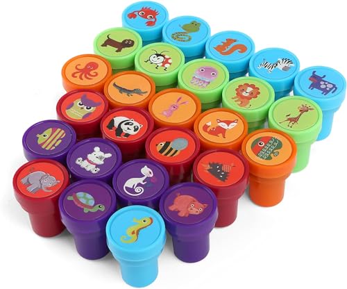 Kesote Stempel Kinder Stempelset Tier 26 Kinderstempel Selbstfärbend Mitgebsel Kindergeburtstag Geschenk Geburtstag Party Favor