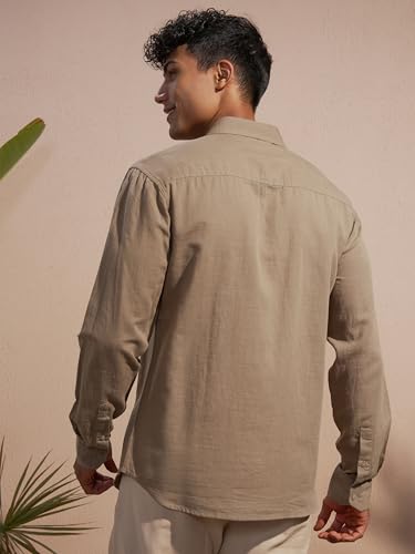 Image of Highlander Men's Relaxed Fit Casual Shirt | Cotton Linen | Relaxed fit | Full Sleeves