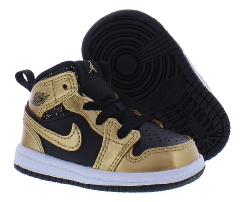 Image of Toddler's Jordan 1 Mid Black /Metallic Gold-White (DR6969 071) - 4