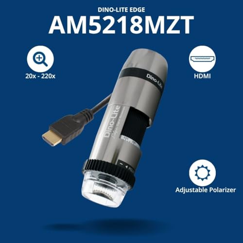 Image of Dino-Lite HDMI AM5218MZT, 720p, 20x-220x, Polarizer, No Software