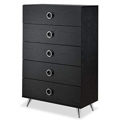 ACME Furniture Elms Chest in Black and Chrome, One Size