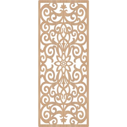 Image of Buel Decorative Pierced Fretwork Wood Wall Panels, 33 3 /8 inchW x 84 3 /8 inchH x 1 /4 inchT, Hickory