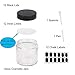 BPFY 12 Pack 4 oz Clear Glass Travel Cosmetic Jars, Refillable Cosmetic Containers with Inner Liners, Lids, Spatula, Chalk Labels, Beauty Jars for Sugar Scrubs, Cream, Bath Salts, Slime