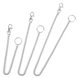 Wallet Chains for Men, 3 PCS 12 16 20 Inch Pocket Keychain with Lobster Clasps Key Ring for Keys Wallet Jeans Pants Belt Loop Purse Handbag Chatelaine Key Leash Clip Holder Birthday Gift for Him