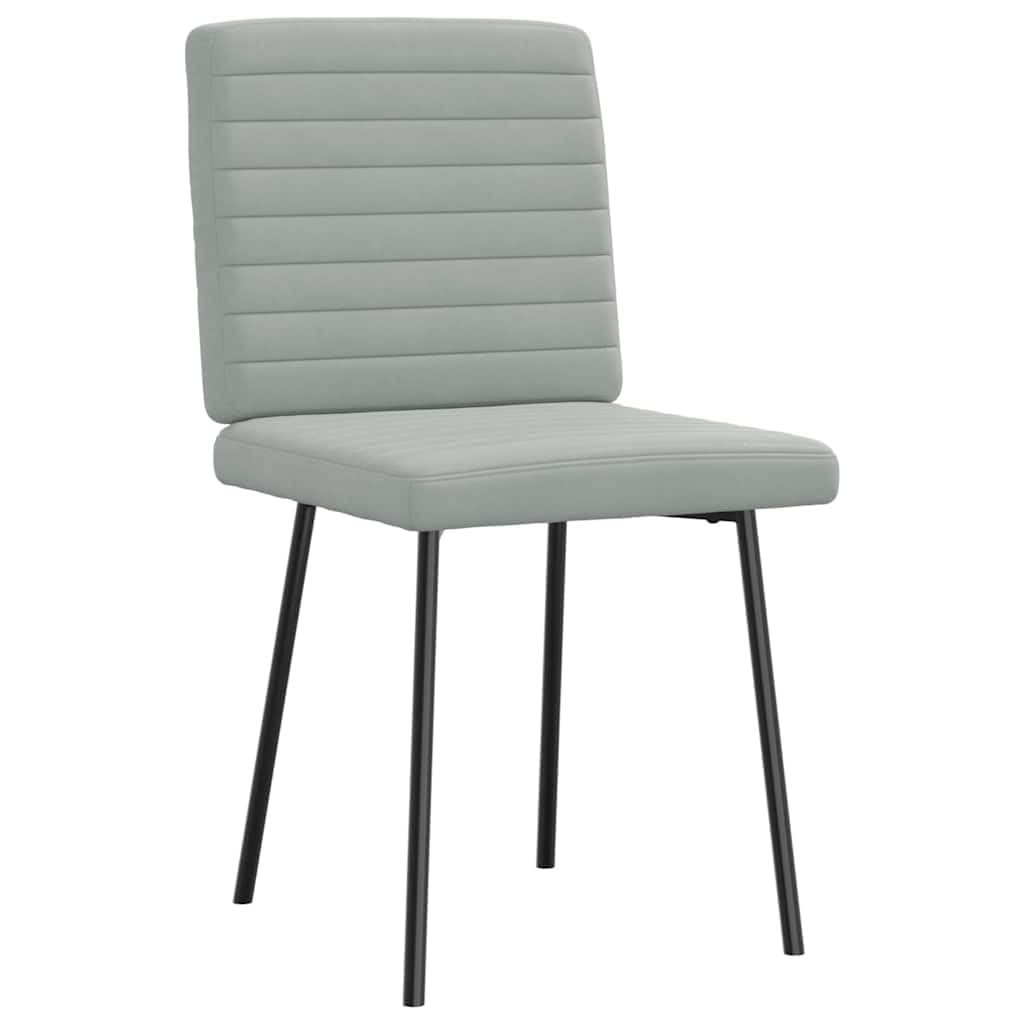Juego de 4 sillas de comedor de terciopelo gris claro acolchado con estructura de metal, asiento y respaldo ergonómicos acolchados, para comedor, salón, oficina y sala de espera