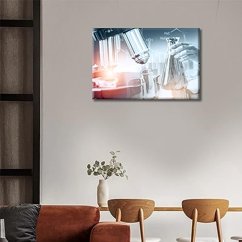 Image of TUMOVO Medical Laboratory Instruments Microscopes Canvas Wall Art 1 Panels Medical Instrument Canvas Photo Wall Art Bedroom Giclee Gallery-Wrapped Posters and Prints (12 inch Wx18 H)